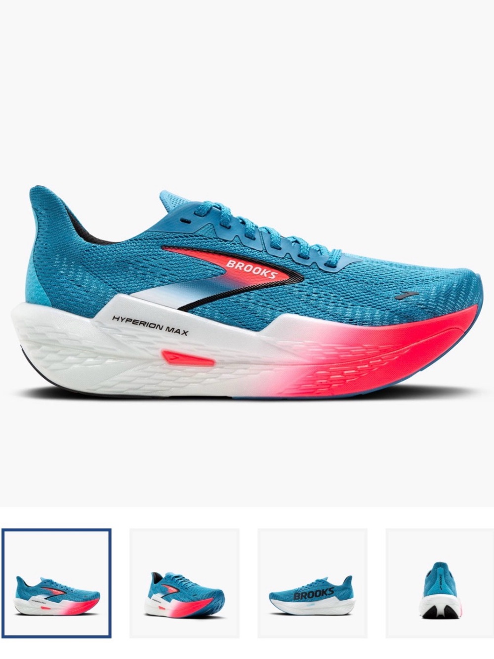 Brooks Hyperion Max 2 Teal Running Shoes with Coral Accent - size 5 women’s 3UK